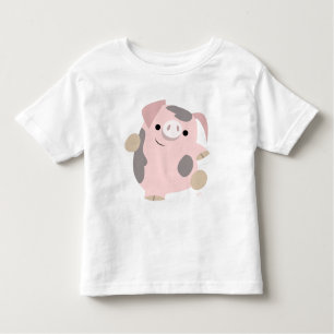 Tanzen-Cartoon-Schwein-Kinderkleid Kleinkind T-shirt