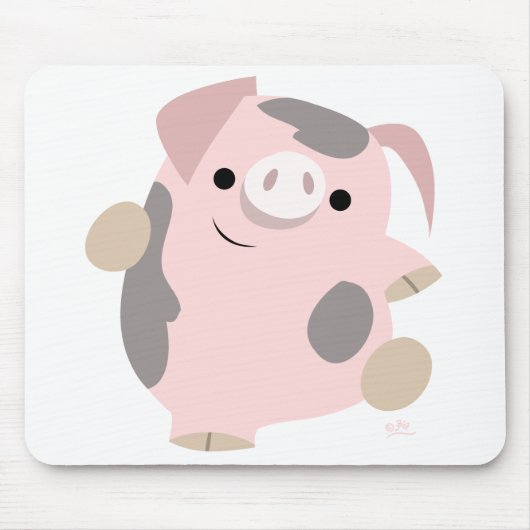Tanzen-Cartoon-Schwein mousepad (Vorne)
