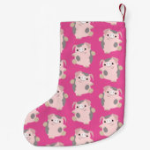 Tanzen-Cartoon-Schwein-Muster-WeihnachtsStrumpf Kleiner Weihnachtsstrumpf (Rückseite)