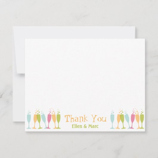 Tanzen Champagnerbrille Farbe blubbly danke (Vorderseite)