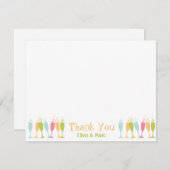 Tanzen Champagnerbrille Farbe blubbly danke (Vorne/Hinten)