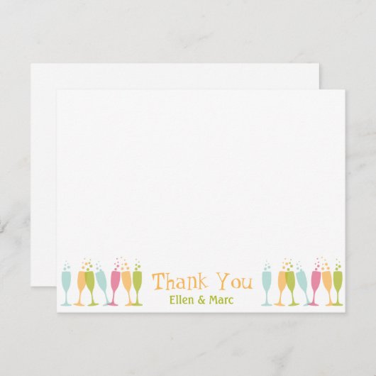 Tanzen Champagnerbrille Farbe blubbly danke (Vorne/Hinten)