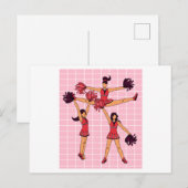 Tanzen Cheerleader jubelt mit Pom Poms Postkarte (Vorne/Hinten)