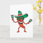 Tanzen-Chili-Pfeffer Karte (Gelbe Blume)