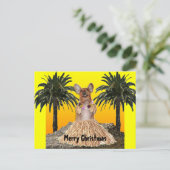 Tanzen-Dackel-Weihnachtspostkarte Feiertagspostkarte (Stehend Vorderseite)