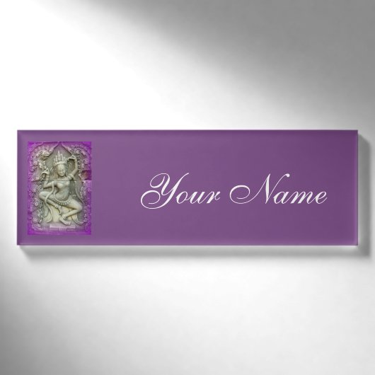 Tanzen Dakini lila Namenschild (Vorderseite)