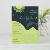 TANZEN-DELPHINE Schläger Mitzvah Einladung (Stehend Vorderseite)