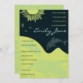 TANZEN-DELPHINE Schläger Mitzvah Einladung (Vorne/Hinten)