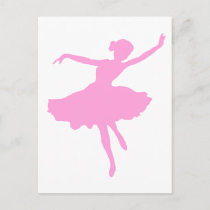Tanzen der Ballerina in Rosa Postkarte