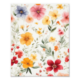 Tanzen durch ein Feld von Wildblumen Fotodruck
