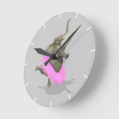 Tanzen-Elefant Runde Wanduhr (Winkel)