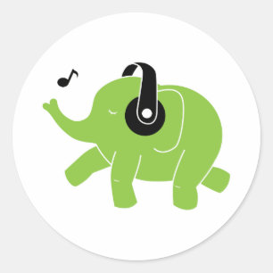 Tanzen-Elefant Runder Aufkleber
