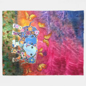 Tanzen-Elefanten Fleecedecke (Vorderseite (Horizontal))