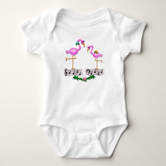 Tanzen-Flamingos Baby Strampler (Vorderseite)