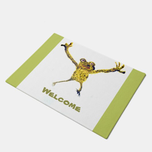 Tanzen-Frosch-Begrüßen Fußmatte (Schrägansicht)