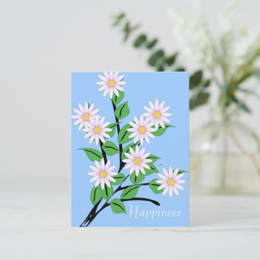 Tanzen-Gänseblümchen-Blumen-Glück Postkarte (Stehend Vorderseite)