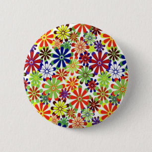 Tanzen-Gänseblümchen-Retro Entwurf Button