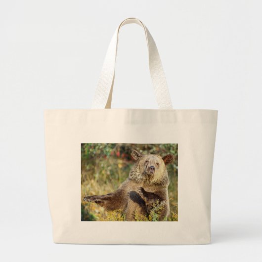Tanzen-Grizzlybär Jumbo Stoffbeutel (Vorne)