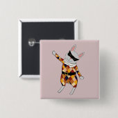 Tanzen-Harlekin-Häschen-Knopf Button (Vorne & Hinten)