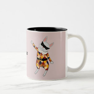 Tanzen-Harlekin-Häschen-kundengerechte Tasse