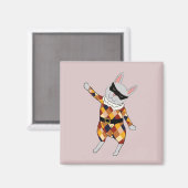 Tanzen-Harlekin-Häschen-Magnet Magnet (Vorderseite/Rückseite)
