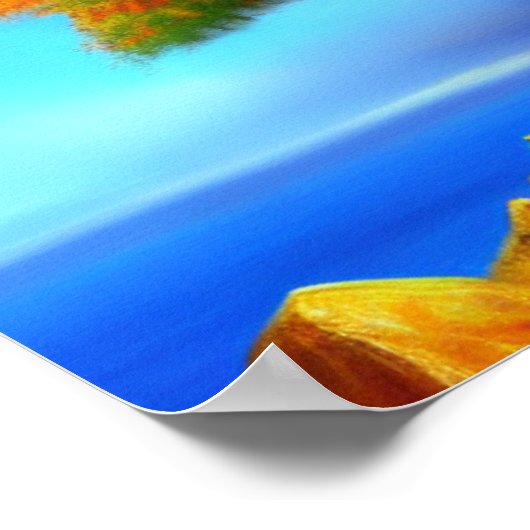 Tanzen Herbstbaum auf einem Cliff Poster (Ecke)