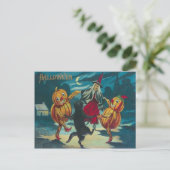 Tanzen Hexenkatze O' Lantern Monster Black Cat Postkarte (Stehend Vorderseite)