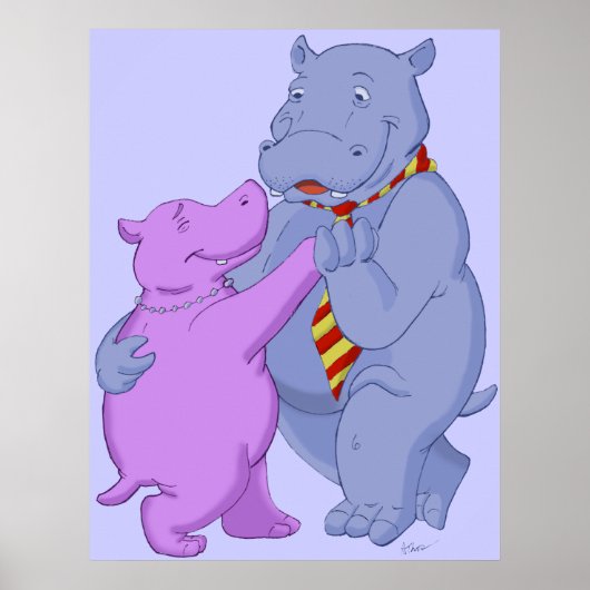 Tanzen Hippo Tango Poster Print (Vorne)