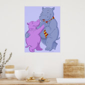 Tanzen Hippo Tango Poster Print (Küche)