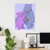 Tanzen Hippo Tango Poster Print (Heimbüro)