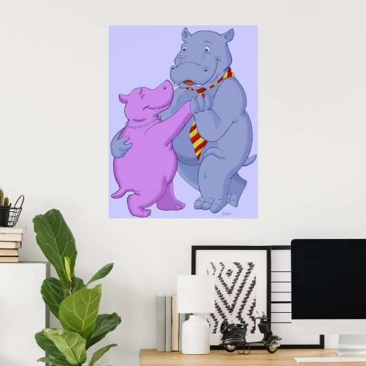 Tanzen Hippo Tango Poster Print (Heimbüro)