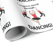 Tanzen Ich drücke mich durch Tanzen aus Geschenkpapier (Rolleneckpunkt)