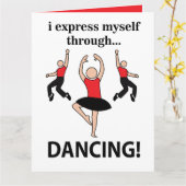 Tanzen Ich drücke mich durch Tanzen aus Karte (Gelbe Blume)