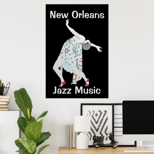 Tanzen im Jazz 2018 New Orleans Poster (Heimbüro)