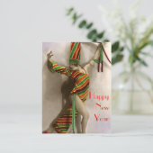 Tanzen im neuen Jahr Feiertagspostkarte (Stehend Vorderseite)