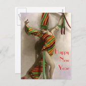 Tanzen im neuen Jahr Feiertagspostkarte (Vorne/Hinten)