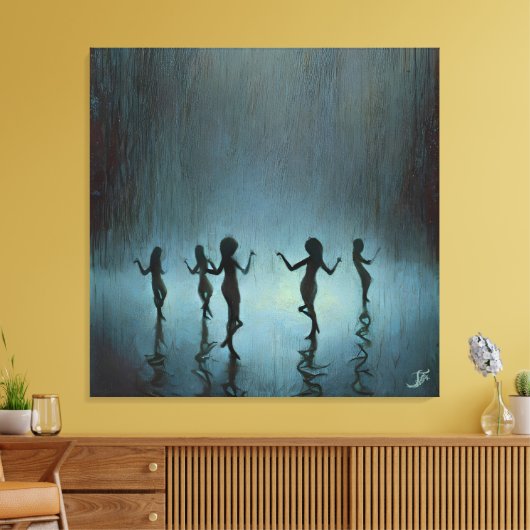 Tanzen im Regen Leinwanddruck (Insitu (Wohnzimmer))