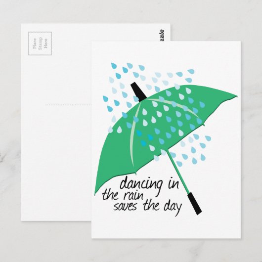 Tanzen im Regen Rette Postkarte (Vorne/Hinten)