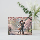Tanzen im Ueno Park Japan im Frühjahr Postkarte (Stehend Vorderseite)