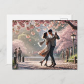 Tanzen im Ueno Park Japan im Frühjahr Postkarte (Vorne/Hinten)