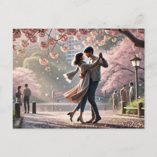 Tanzen im Ueno Park Japan im Frühjahr Postkarte (Vorderseite)