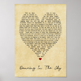 Tanzen im Vintagen Himmel Song Lyric Print Poster