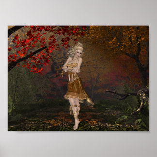 Tanzen im Wald 2 im Herbst - Drucken Poster