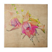 Tanzen im Wind - Fuchsien-Blume Fliese (Vorderseite)