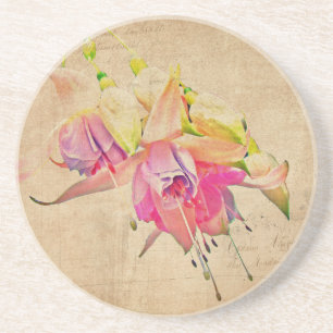 Tanzen im Wind - Fuchsien-Blume Sandstein Untersetzer