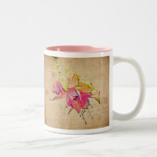 Tanzen im Wind - Fuchsien-Blume Zweifarbige Tasse