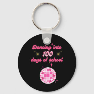 Tanzen in 100 Schultagen mit rosa Disco Ba Schlüsselanhänger