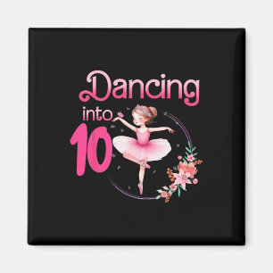 Tanzen in 10 Ballerina 10. Geburtstagsparty Ball Magnet