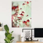 Tanzen in den Blume Wind, Red Painterly Dreamy Sof Poster (Heimbüro)