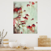 Tanzen in den Blume Wind, Red Painterly Dreamy Sof Poster (Küche)